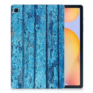 Samsung Galaxy Tab S6 Lite | S6 Lite (2022) Silicone Tablet Hoes Wood Blue