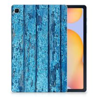 Samsung Galaxy Tab S6 Lite | S6 Lite (2022) Silicone Tablet Hoes Wood Blue - thumbnail