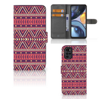 Motorola Moto G22 Telefoon Hoesje Aztec Paars - thumbnail