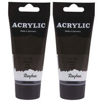 Set van 3x stuks zwarte acrylverf/hobbyverf op waterbasis 75 ml