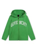 Givenchy Kids hoodie zippé à logo imprimé - Vert