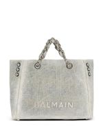 Balmain sac à main 1945 Soft en jean - Gris - thumbnail