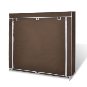 Schoenenkast met hoes 115x28x110 stof bruin