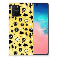 Silicone Back Case Samsung Galaxy S10 Lite Punk Geel - thumbnail