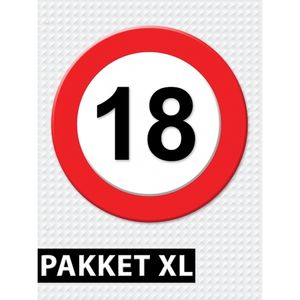 18 jarige verkeerbord decoratie pakket XL