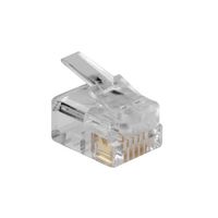 ACT TD106M RJ12 Modulaire Connector | Ronde Kabel | Massieve Aders | 25 stuks