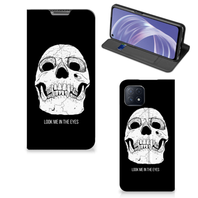 Mobiel BookCase OPPO A73 5G Skull Eyes Mobiel BookCase OPPO A73 5G Skull Eyes