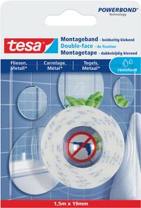 Tesa Powerbond montagetape Waterproof, 19 mm x 1,5 m