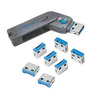 LogiLink AU0045 USB-poortblokkerslot (1x sleutel en 8x sloten) grijs