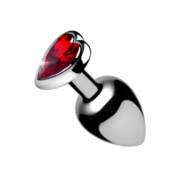 XR Brands Red Heart Gem - Butt Plug - Large