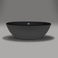 Ligbad Vrijstaand Xenz Britt Ovaal 85x170x60cm Acryl Hoogglans Zwart met Poten en Afvoer