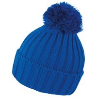 Grof gebreide winter muts kobalt blauw voor volwassenen