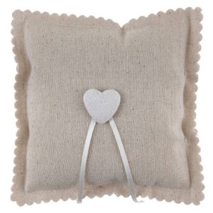 Santex Bruiloft/huwelijk trouwringen kussentje/ringkussen - beige - 15 x 15 cm   -