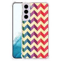 Samsung Galaxy S22 Doorzichtige Silicone Hoesje Zigzag Multi Color - thumbnail