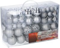 Plastic Kerstballen 100 Stuks Zilver - thumbnail