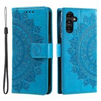 Samsung Galaxy A34 5G Mandala Series Wallet Case - Blauw - thumbnail