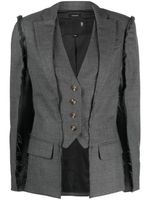 R13 distressed layered wool blazer - Gris - thumbnail