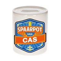 Vrolijke kinder spaarpot voor Cas   -