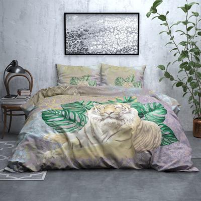 Wild Dekbedovertrek Kenza - Groen Lits-jumeaux (240 x 220 cm + 2 kussenslopen) Dekbedovertrek