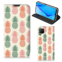 Huawei P40 Lite Flip Style Cover Ananas - thumbnail