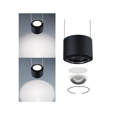 Paulmann Pendel Aldan 230V-railsysteem lamp URail LED Zwart (mat), Zwart