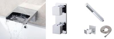 Mueller Nana waterval inbouw badkraan thermostatisch chroom Mueller Nana waterval inbouw badkraan thermostatisch chroom