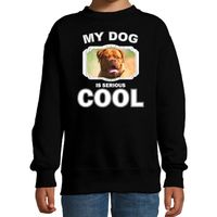 Franse mastiff honden trui / sweater my dog is serious cool zwart voor kinderen - thumbnail