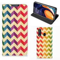 Samsung Galaxy A60 Hoesje met Magneet Zigzag Multi Color