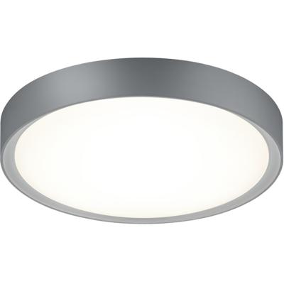 LED Plafondlamp - Badkamerlamp - Trion Clirno - 18W - Warm Wit 3000K - Spatwaterdicht IP44 - Opbouw Rond - Mat Titaan - Kunststof