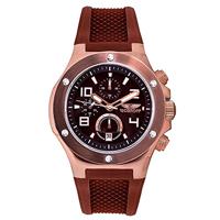 BOBROFF Heren chronograaf kwarts horloge met rubberen armband BF1002M65_MARRON