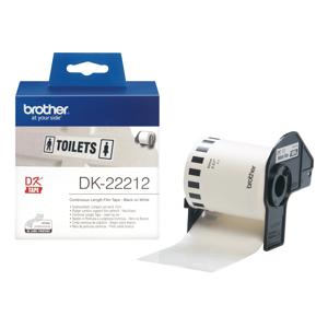 Brother DK-22212 Rol met etiketten 62 x 15.24 mm Folie Wit 1 stuk(s) Permanent hechtend DK22212 Universele etiketten