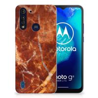 Motorola Moto G8 Power Lite TPU Siliconen Hoesje Marmer Bruin