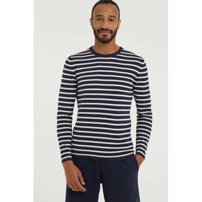 ESPRIT Men Casual gestreepte fijngebreide trui van biologisch katoen donkerblauw/wit ESPRIT Men Casual gestreepte fijngebreide trui van biologisch katoen donkerblauw/wit