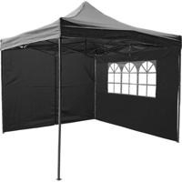 Garden Royal Easy Up Partytent 3x3 Zwart met 2 zijwanden waterdicht