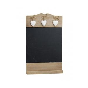 Memo krijtbord met hartjes - hout - 24 x 38 cm - Home deco memobord