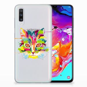 Samsung Galaxy A70 Telefoonhoesje met Naam Cat Color