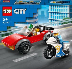 LEGO City 60392 achtervolging auto op politiemotor