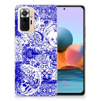 Silicone Back Case Xiaomi Redmi Note 10 Pro Angel Skull Blauw