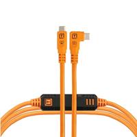Tether Tools TetherPro Optima 10G USB exclusieve gegevensoverdracht, 15' (4,6 M) rechte naar rechtshoekige kabel - oranje