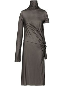 Maison Margiela asymmetric ruched midi dress - BLACK