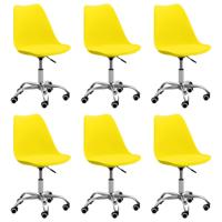 vidaXL Eetkamerstoelen 6 st kunstleer geel