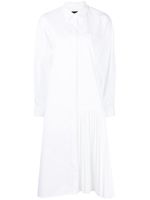 Juun.J robe-chemise à design plissé - Blanc