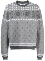 Thom Browne pull imprimé en maille intarsia - Gris