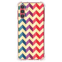 Samsung Galaxy A13 5G | A04s Doorzichtige Silicone Hoesje Zigzag Multi Color