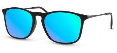 CWI zonnebril heren wayfarer cat.3 zwart/blauw (CWI491)