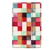 Shop4 - Samsung Galaxy Tab A 10.1 (2019) Hoes - Smart Book Case Gekleurde Vierkanten