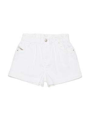 Diesel Kids Spijkershorts met logo - Wit