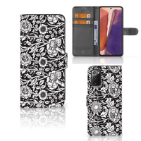 Samsung Galaxy Note 20 Hoesje Black Flowers