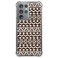 Samsung Galaxy S21 Ultra Doorzichtige Silicone Hoesje Aztec Brown