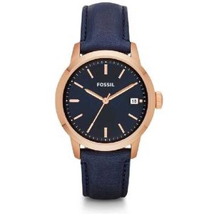 Horlogeband Fossil FS4838 Leder Blauw 20mm